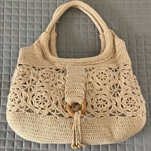 Elegant Cream Crochet Handbag